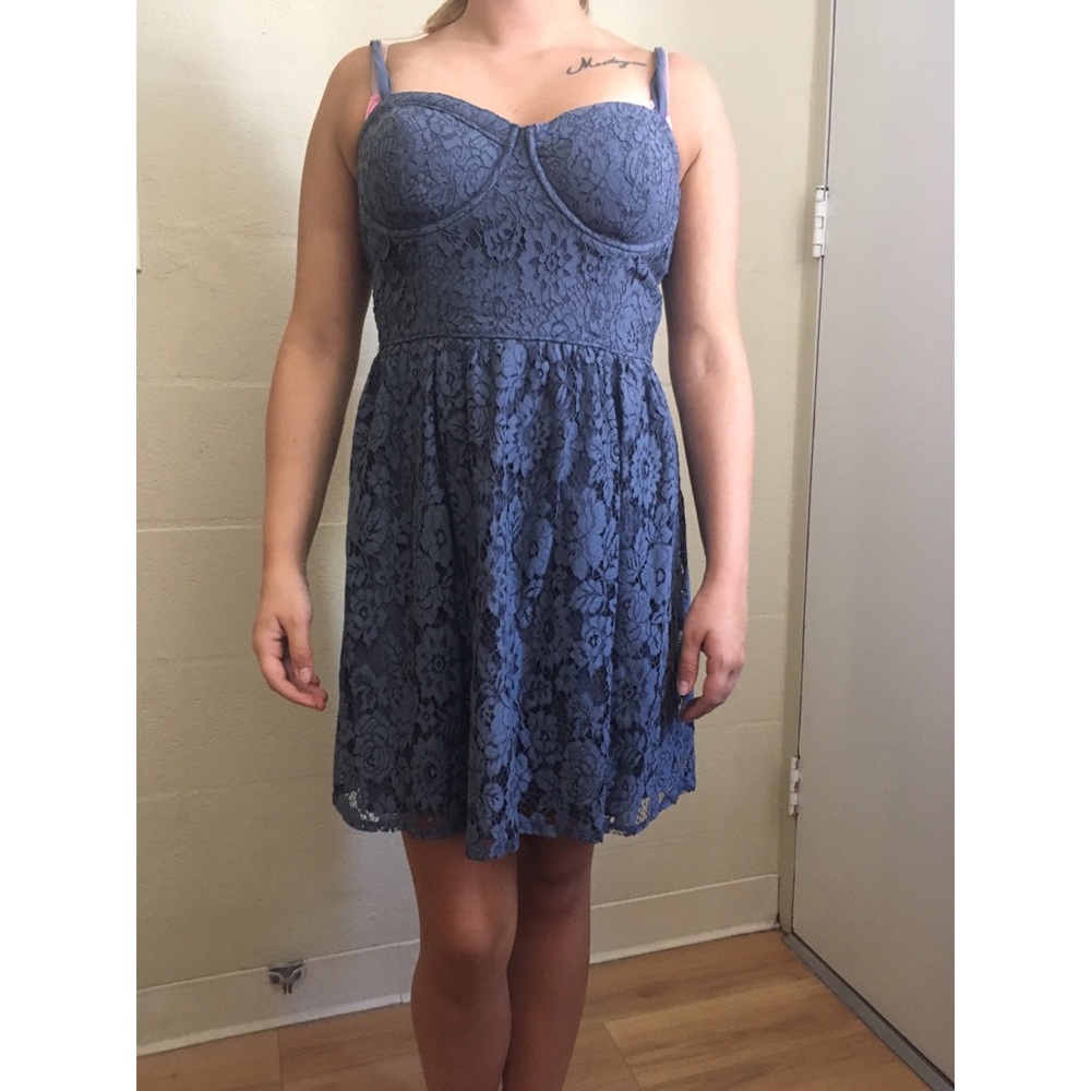NWT Blue lace stretch underwire A&F mini dress